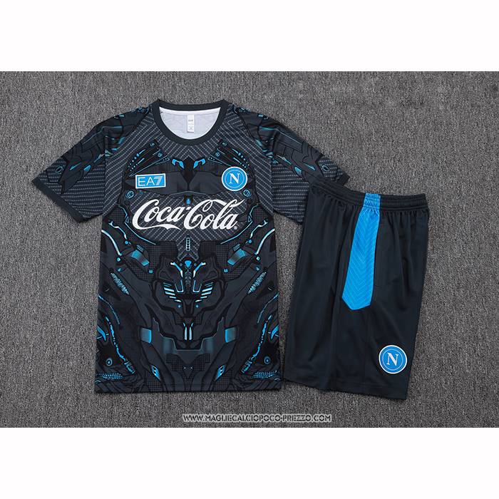 Tuta da Track Napoli 25/26 Manica Corta Nero - Pantaloncini